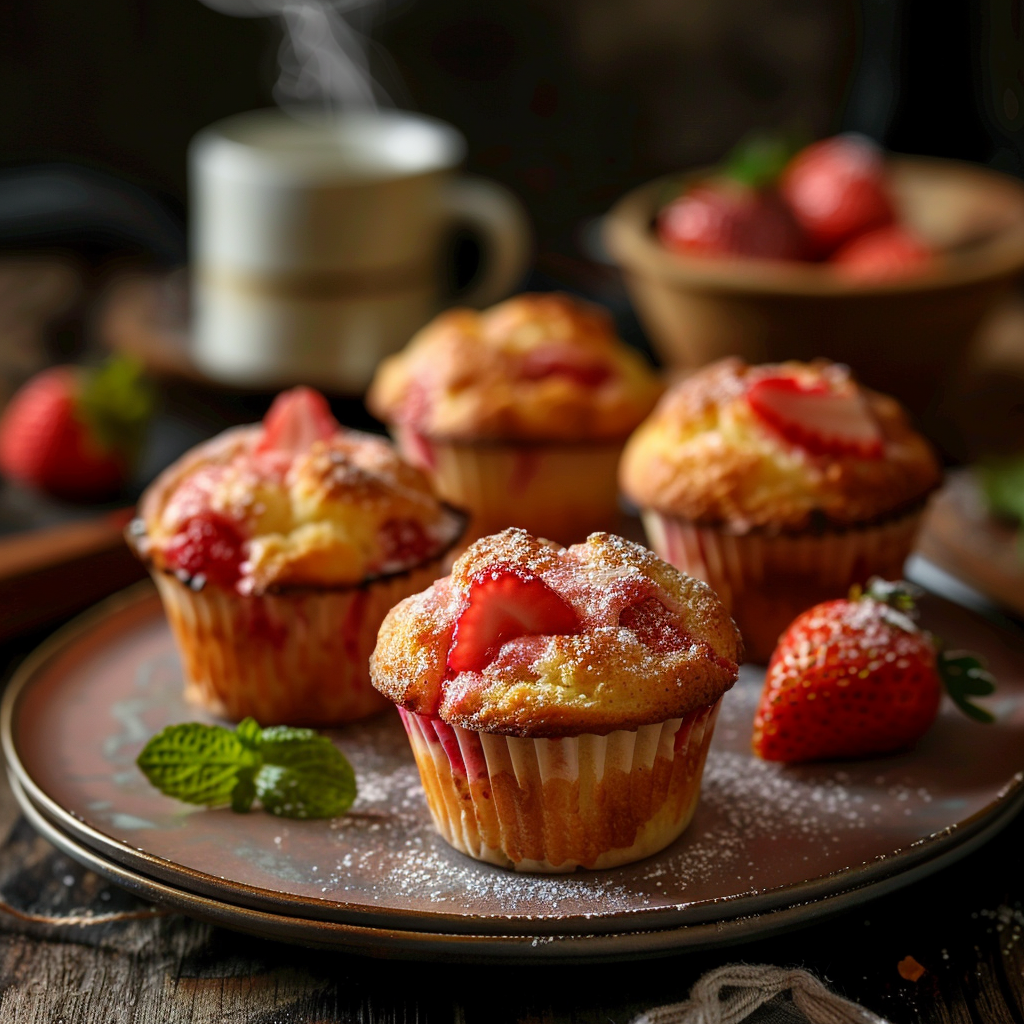 Rezept: Saftige Erdbeer Joghurt Muffins aus der Heißluftfritteuse