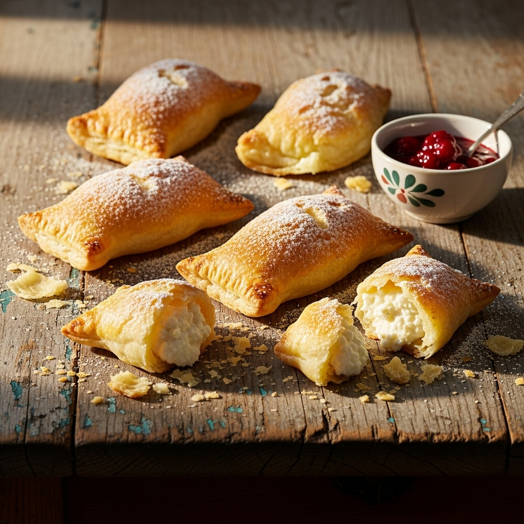 Rezept: Omas himmlische Quarktaschen aus Blätterteig Rezept: Omas himmlische Quarktaschen aus Blätterteig