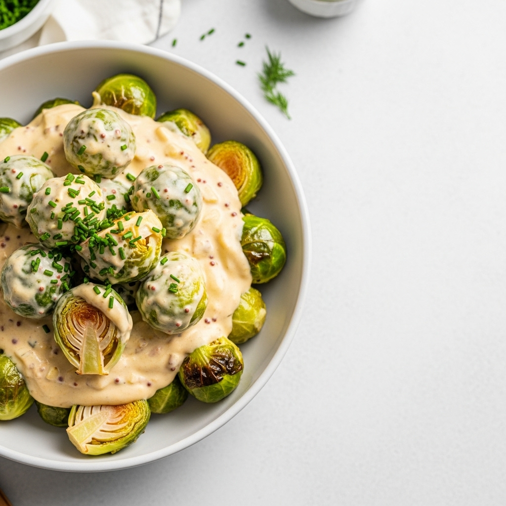 Rezept: Himmlischer Rosenkohl in cremiger Frischkäse Senf Soße Rezept: Himmlischer Rosenkohl in cremiger Frischkäse Senf Soße