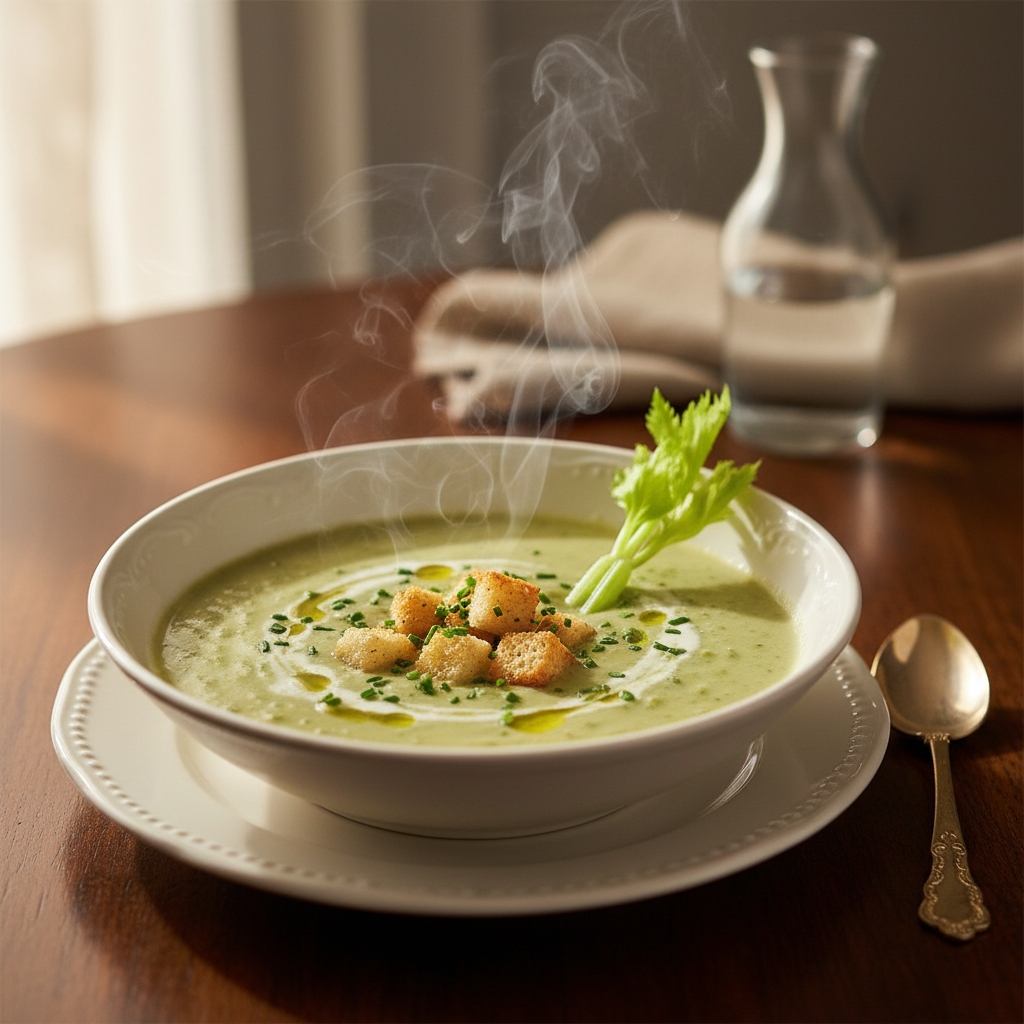 Rezept: Cremige Staudensellerie Suppe mit Kartoffeln Rezept: Cremige Staudensellerie Suppe mit Kartoffeln