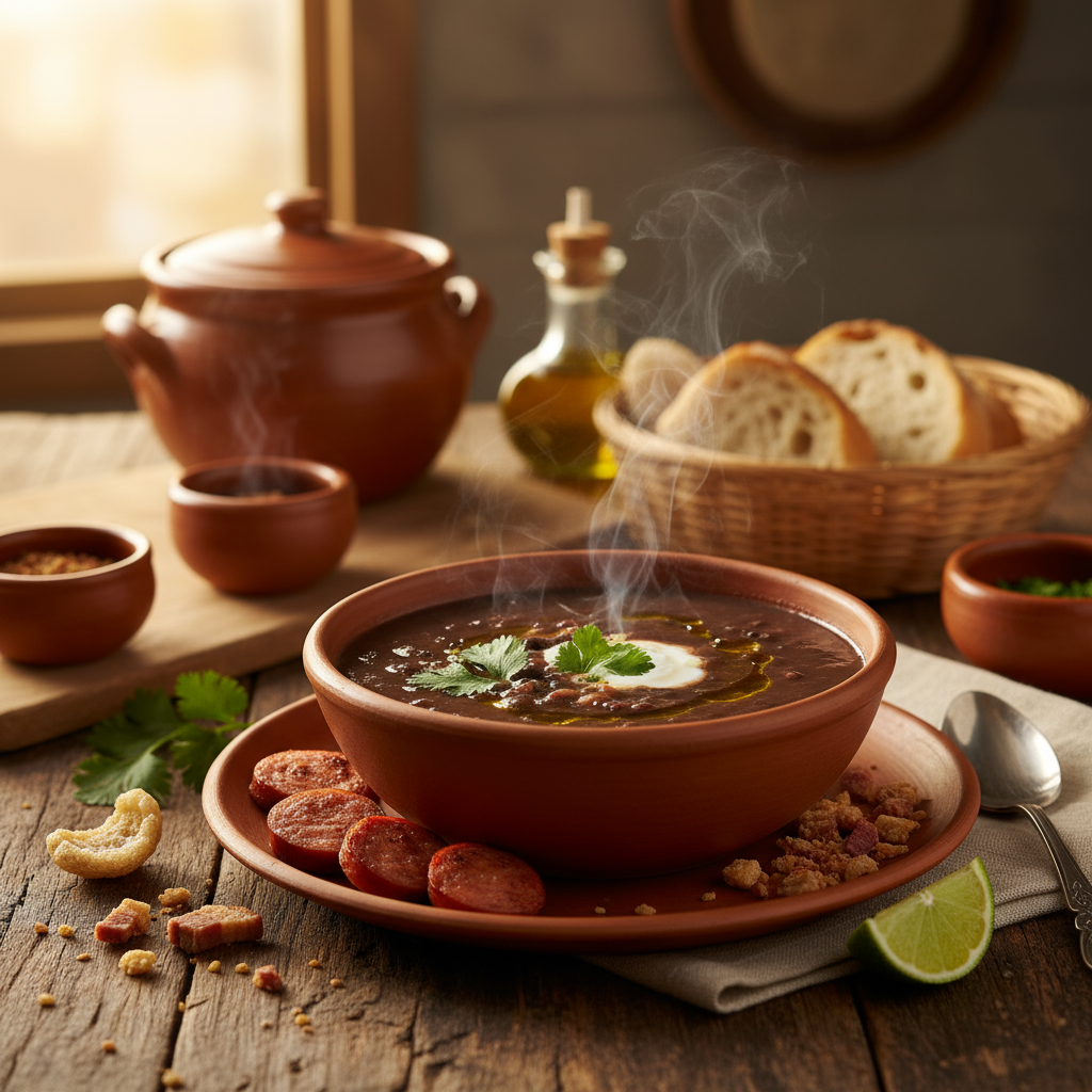 Rezept: Herzhafte Caldinho de Feijão: Brasilianische Bohnensuppe