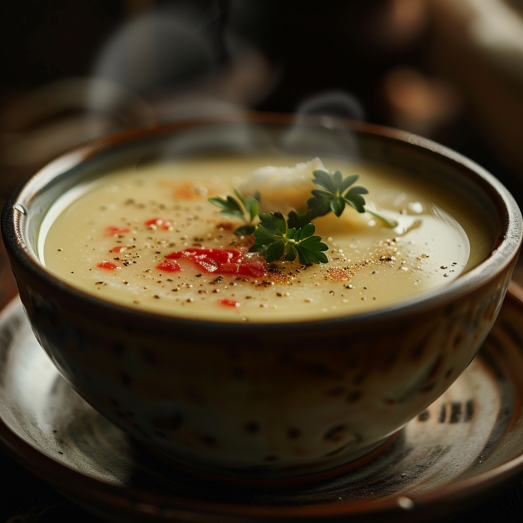 Rezept: Cremige Avgolemono Suppe: Griechische Hühnersuppe mit Zitrone Rezept: Cremige Avgolemono Suppe: Griechische Hühnersuppe mit Zitrone